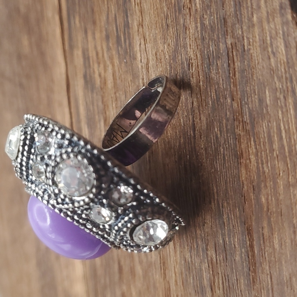 Purple Queen Cluster Statement Ring Adjustable R3… - image 2